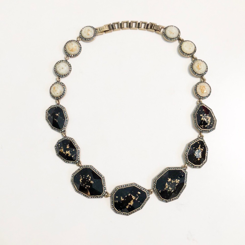 Ivory and Jet Collar Necklace